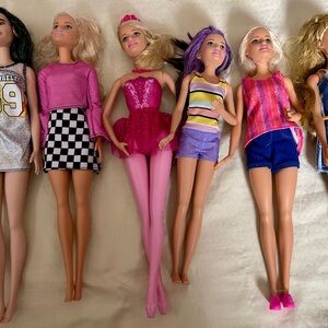 Lot of 6 Barbie Dolls